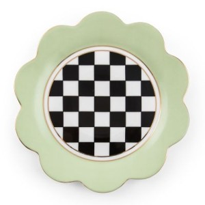 طبق عشاء بنقشة الفراشات تويل وباللون الفستقي